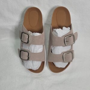 NWOT Gengzai Blush Double Buckle Sandals - Size 8"